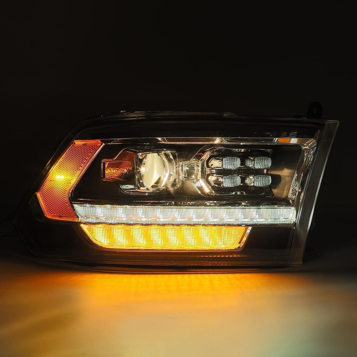 Alpha Rex 09-18 Ram Truck LUXX-Series (5th Gen 2500 Style) LED Projector Headlights Alpha-Black