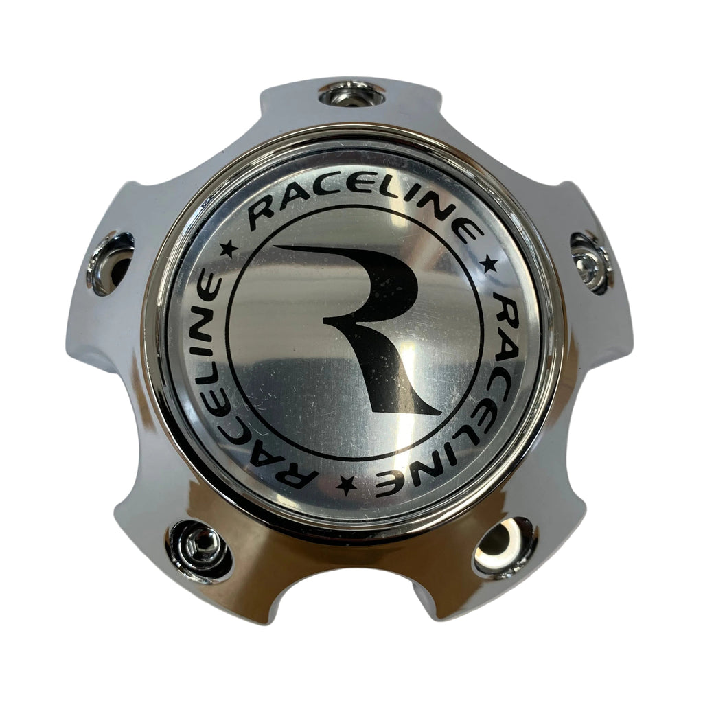 CPR982-12-C RACELINE 982 RAPTOR CAP CHROME W/CHROME LOGO 5X4.5