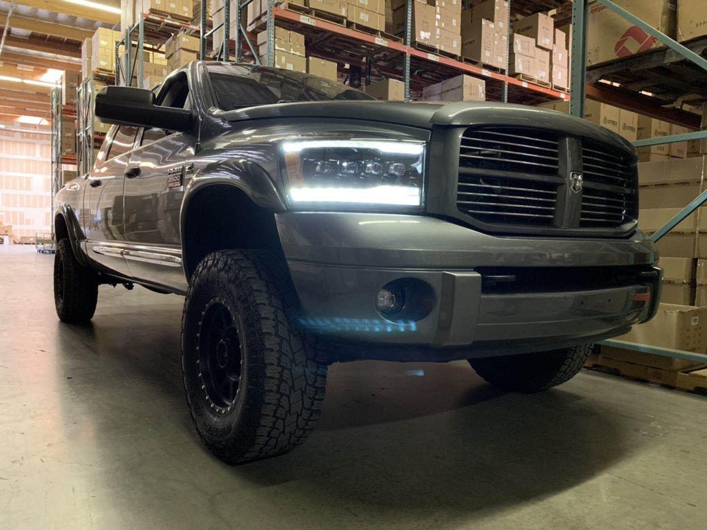 Alpha Rex 06-08 Dodge Ram NOVA-Series LED Projector Headlights Black