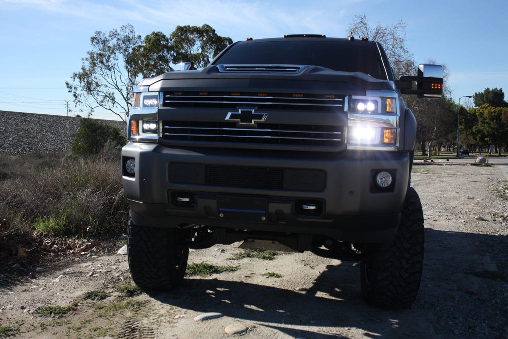 Alpha Rex 15-19 Chevrolet Silverado 2500HD/3500HD NOVA-Series LED Projector Headlights Jet Black G2