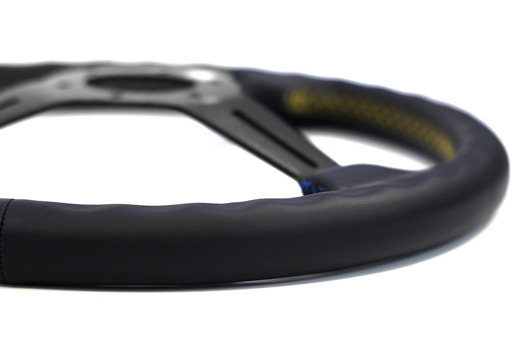 GReddy 3 Color Stitch Steering Wheel - Leather