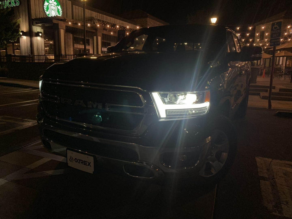 AlphaRex 2019-2024 Ram 1500 LUXX-Series LED Projector Headlights Jet Black