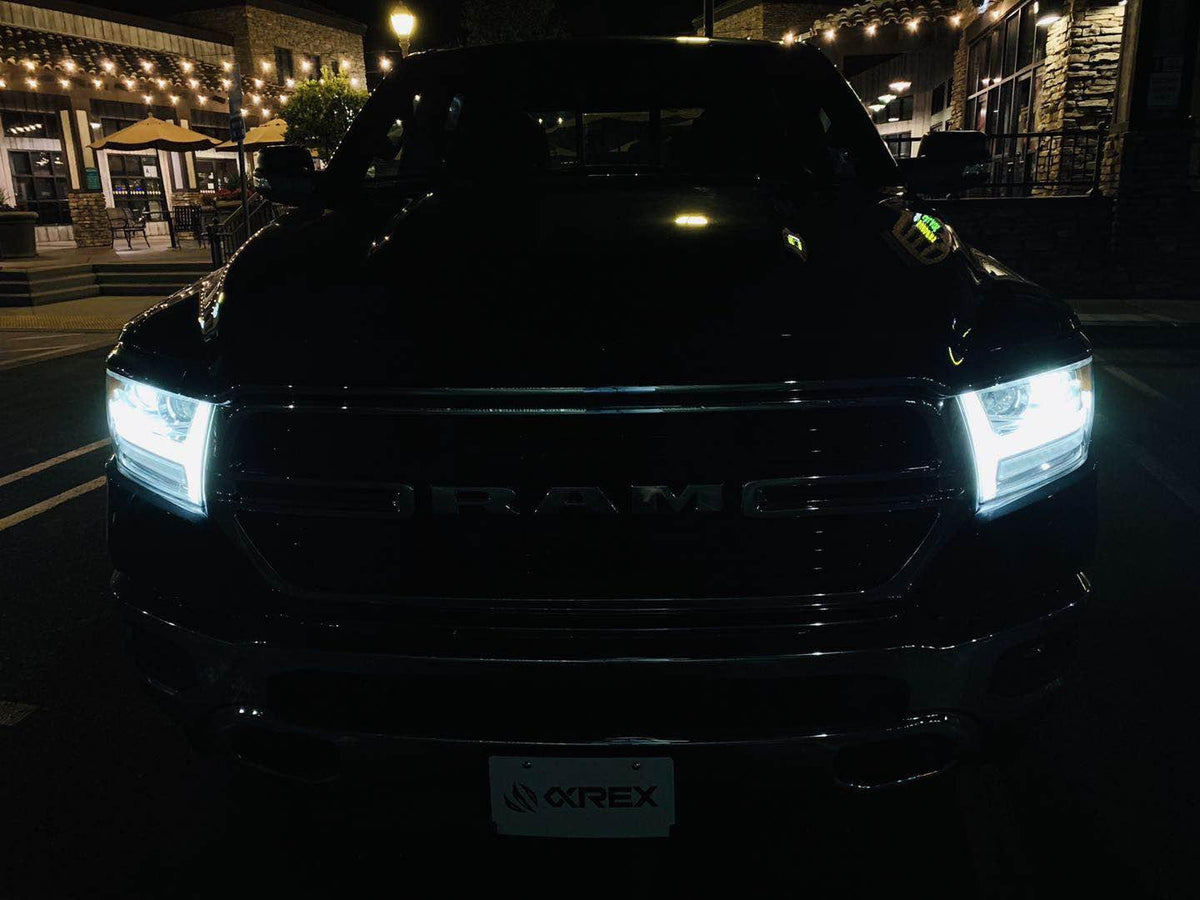 AlphaRex 2019-2024 Ram 1500 LUXX-Series LED Projector Headlights Jet Black