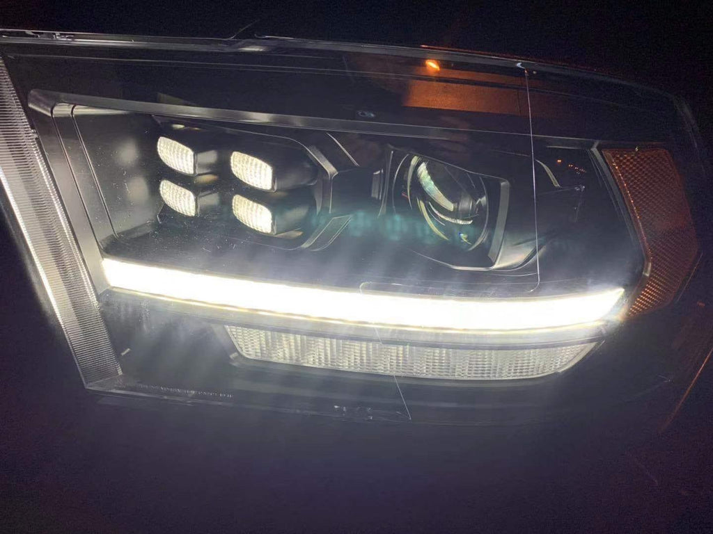 Alpha Rex 09-18 Ram Truck LUXX-Series (5th Gen 2500 Style) LED Projector Headlights Black