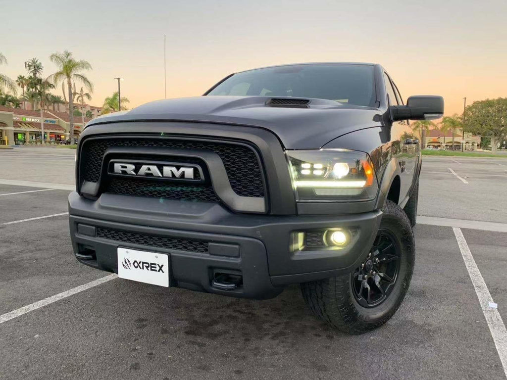 Alpha Rex 09-18 Ram Truck LUXX-Series (5th Gen 2500 Style) LED Projector Headlights Alpha-Black
