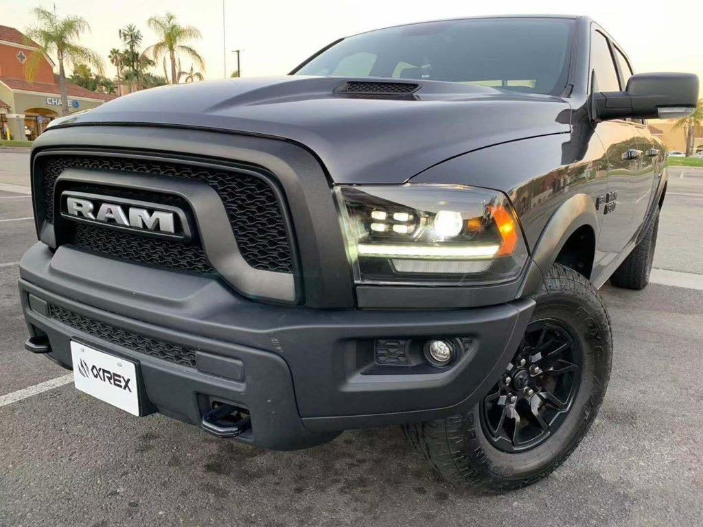 Alpha Rex 09-18 Ram Truck LUXX-Series (5th Gen 2500 Style) LED Projector Headlights Black