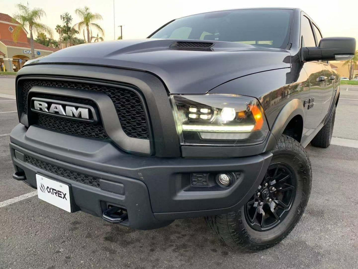 Alpha Rex 09-18 Ram Truck LUXX-Series (5th Gen 2500 Style) LED Projector Headlights Black