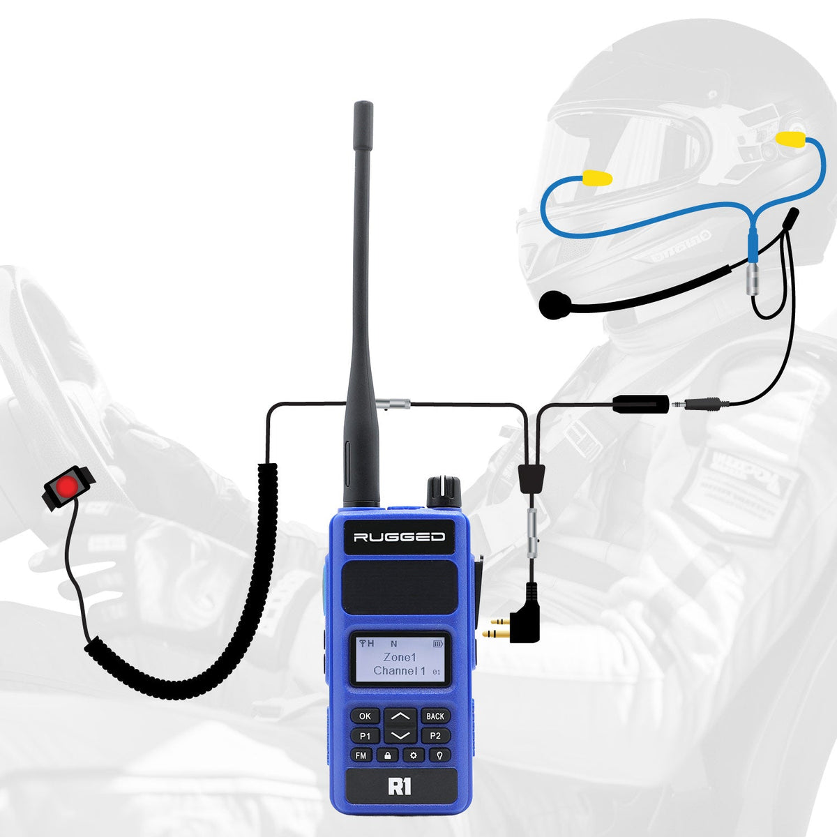 IMSA Driver Only Racing Communication Kit with R1 Radio