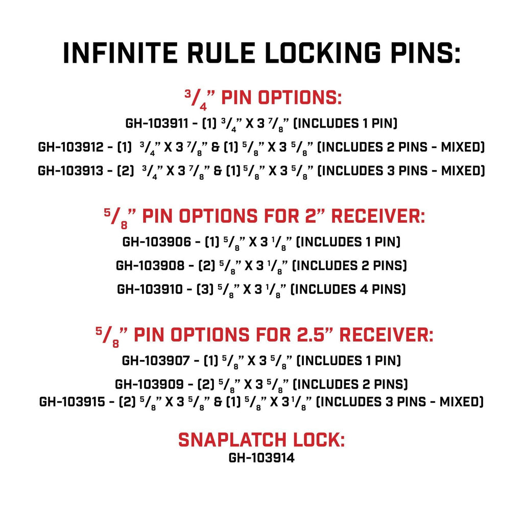 InfiniteRule Security Receiver & Hitch Locks