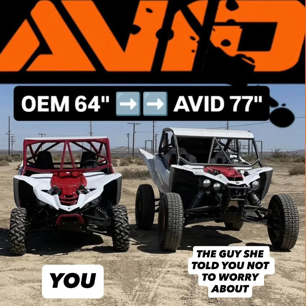 Yamaha YXZ1000 LTR 77" +13" Race Front Long Travel Arm Kit | AVID Racing