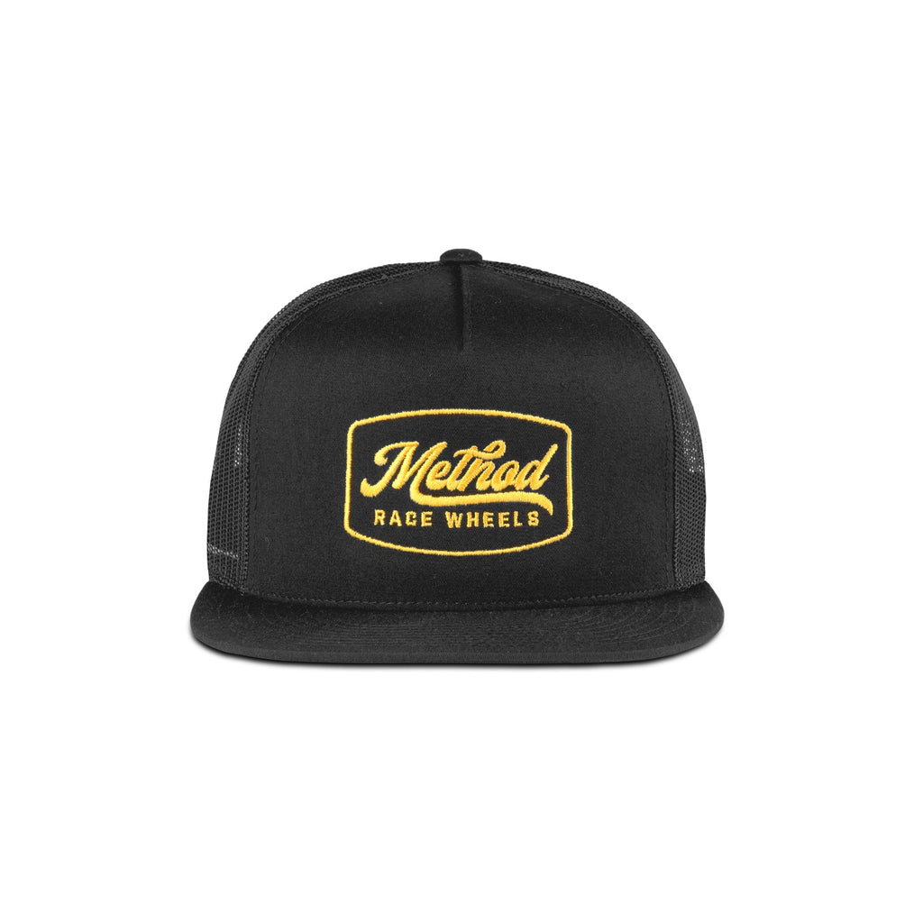 Method Script Badge Flatbill Trucker Hat - Markdown | Snapback | Black