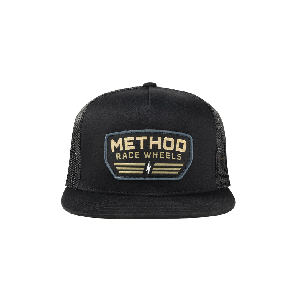 Method Flight Badge Flatbill Trucker Hat - Markdown | Snapback | Black