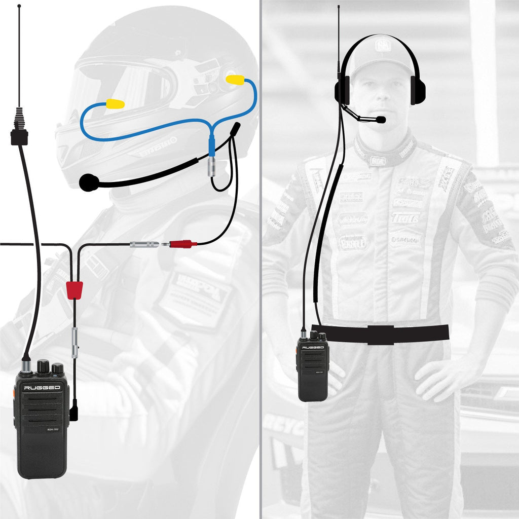 NASCAR Driver and Crew Chief Long Track Racing Kit with RDH16 Radios