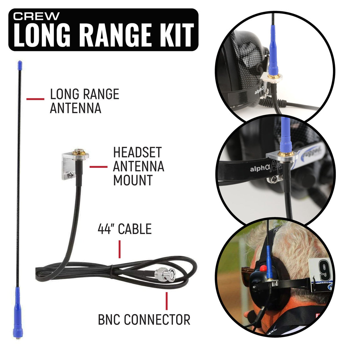 NASCAR Driver and Crew Chief Long Track Racing Kit with RDH16 Radios