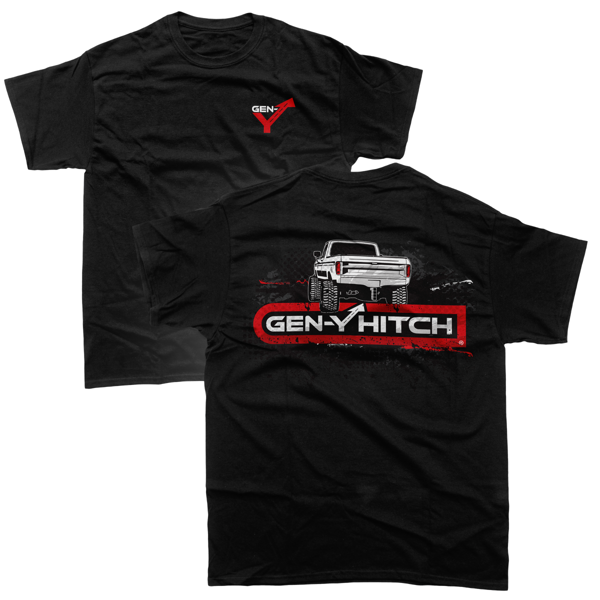 GEN-Y Hitch OBS truck tee, black colorway, product photo
