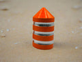 Striking Orange Billet Magnetic Base Caps | Marshin Whips Pair