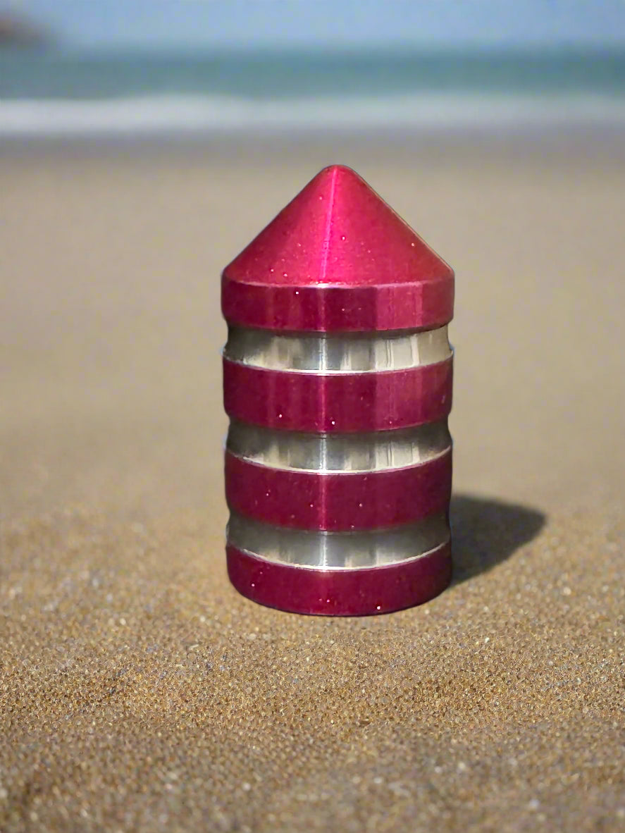 Malibu Pink Billet Magnetic Base Caps | Marshin Whips Dust Covers