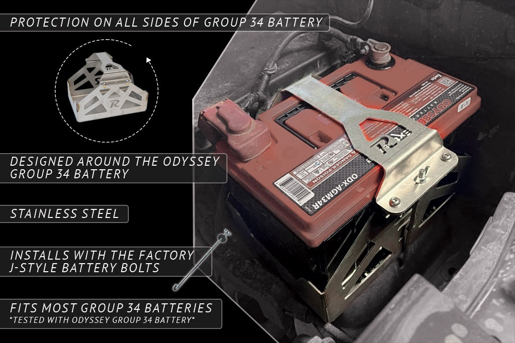 Heavy Duty Group 34 Battery Box | Universal Fit | Grade 304 Stainless Steel