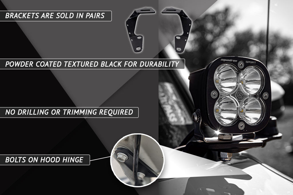 2010-2024 5th Gen Toyota 4Runner Low Profile Ditch Light Brackets