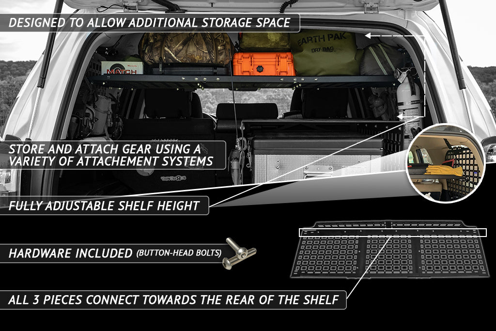 2010-2024 5th Gen Toyota 4Runner Molle Storage Panel Shelf