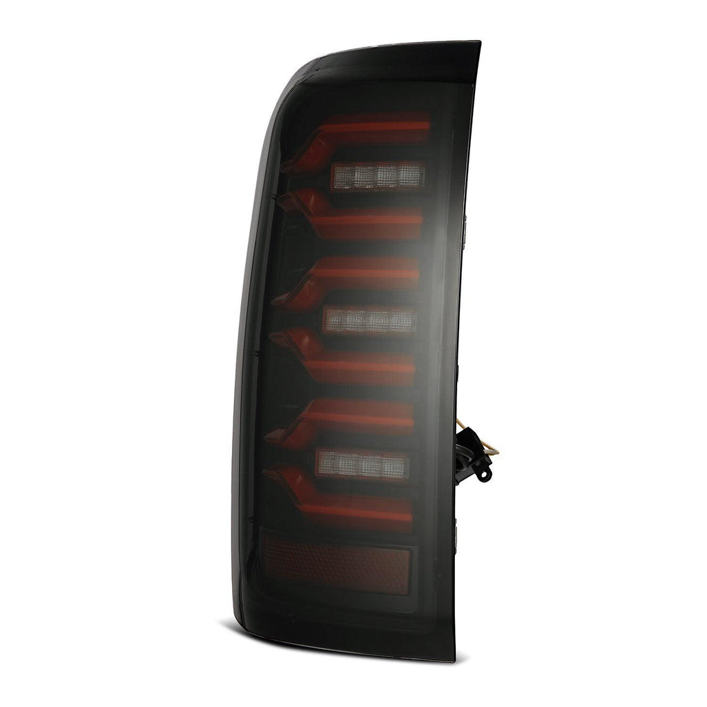 Alpha Rex 14-18 Chevrolet Silverado 1500 / 15-19 Silverado 2500HD/3500HD / 15-19 GMC Sierra 3500HD Dually LUXX-Series LED Tail Lights Black-Red