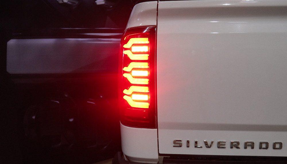 Alpha Rex 14-18 Chevrolet Silverado 1500 / 15-19 Silverado 2500HD/3500HD / 15-19 GMC Sierra 3500HD Dually LUXX-Series LED Tail Lights Alpha-Black