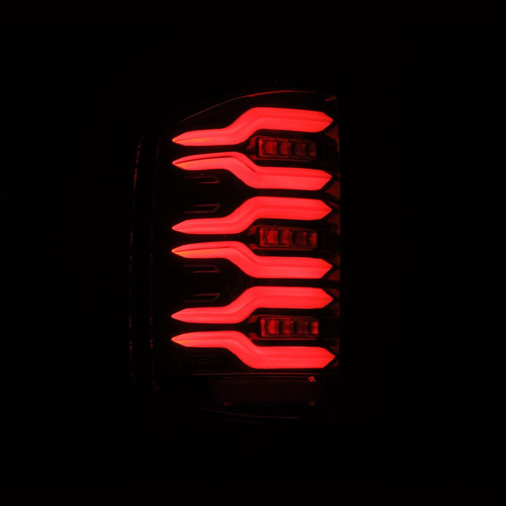 Alpha Rex 14-18 Chevrolet Silverado 1500 / 15-19 Silverado 2500HD/3500HD / 15-19 GMC Sierra 3500HD Dually LUXX-Series LED Tail Lights Alpha-Black