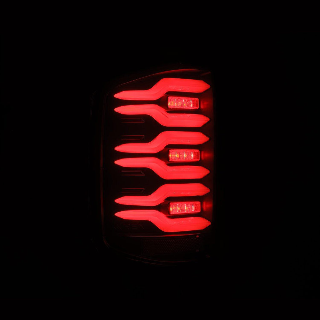 Alpha Rex 14-18 Chevrolet Silverado 1500 / 15-19 Silverado 2500HD/3500HD / 15-19 GMC Sierra 3500HD Dually LUXX-Series LED Tail Lights Black