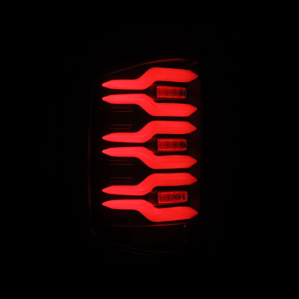 Alpha Rex 14-18 Chevrolet Silverado 1500 / 15-19 Silverado 2500HD/3500HD / 15-19 GMC Sierra 3500HD Dually LUXX-Series LED Tail Lights Black