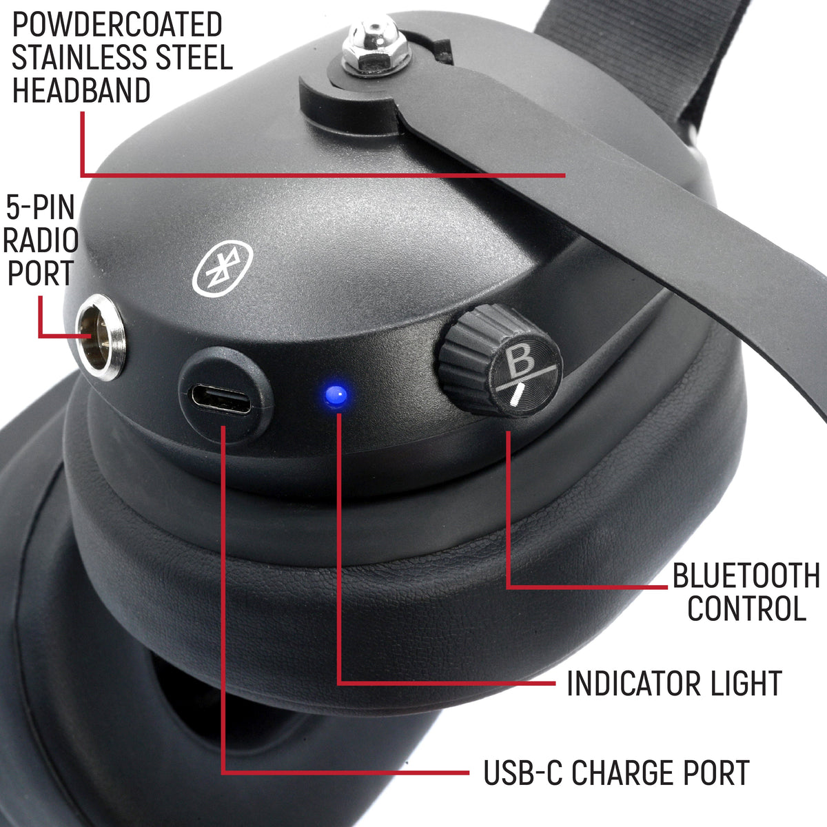 Bluetooth Headset for Cell Phones - 2-Way Radio Compatible (OTH or BTH) - CLEARANCE