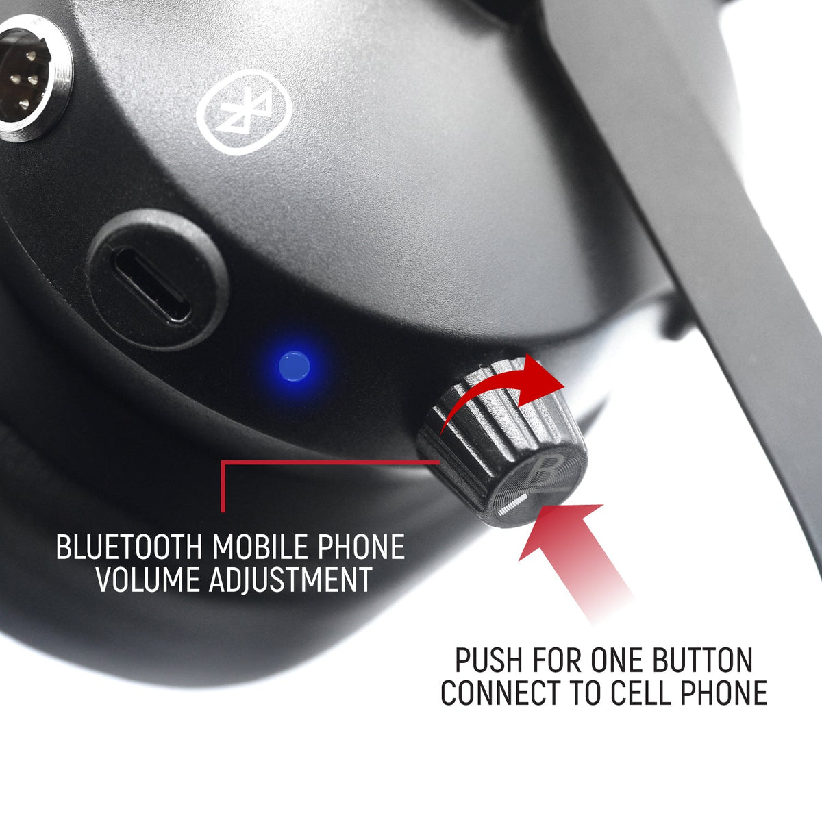 Bluetooth Headset for Cell Phones - 2-Way Radio Compatible (OTH or BTH) - CLEARANCE