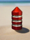 Lollypop Red Billet Magnetic Base Caps | Marshin Whips Pair