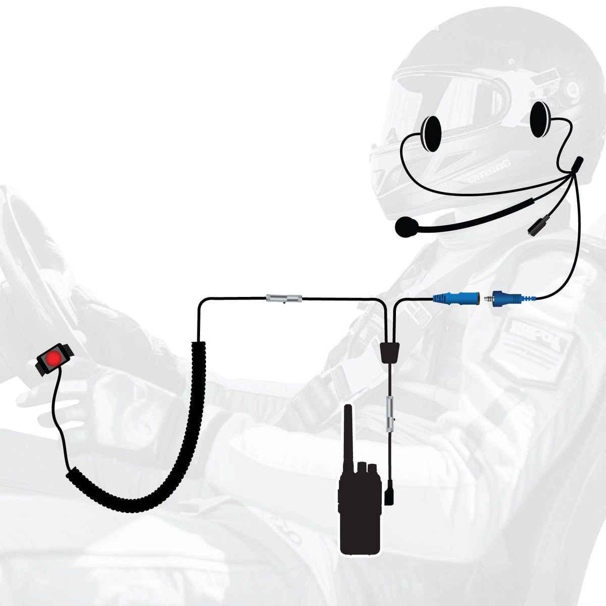 RUGGED Wired Driver Only Communication Kit with RDH16 Radio