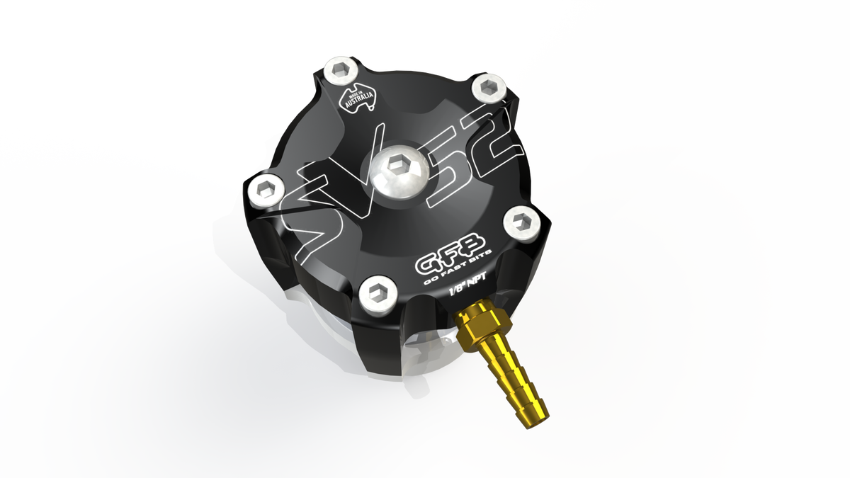 GFB Part Number T9052 SV52 High Flow BOV top down 3D image