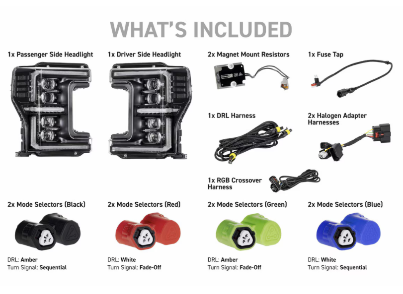 MORIMOTO FORD SUPER DUTY (17-19): XRGB EVO LED HEADLIGHTS