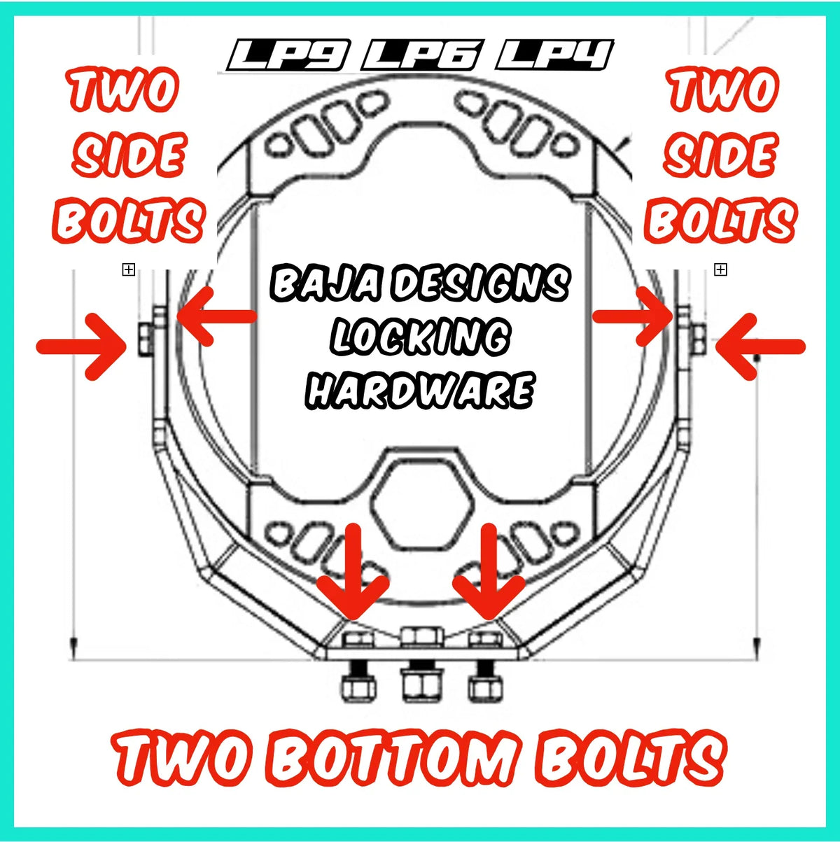 Factory Aftermarket Locking Hardware System for all Five Lights. (30 stainless bolts & bit)