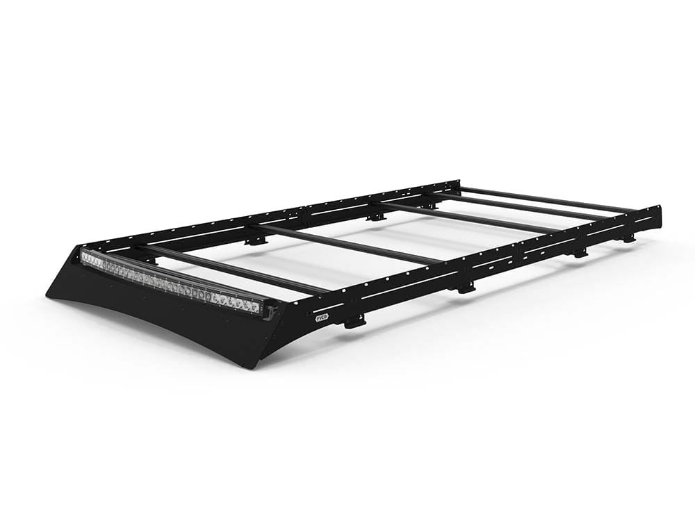 Transit 148" High Roof Low Pro Roof Rack with light bar compatible fairing