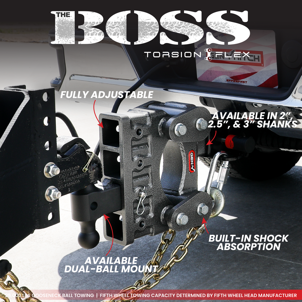 The BOSS 32K (Torsion-Flex) Drop Hitch (2 ½” & 3" Shank)