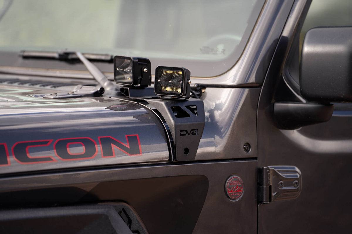 2018-2026 Jeep Wrangler JL & Gladiator JT A-Pillar Dual Pod Light Mounts