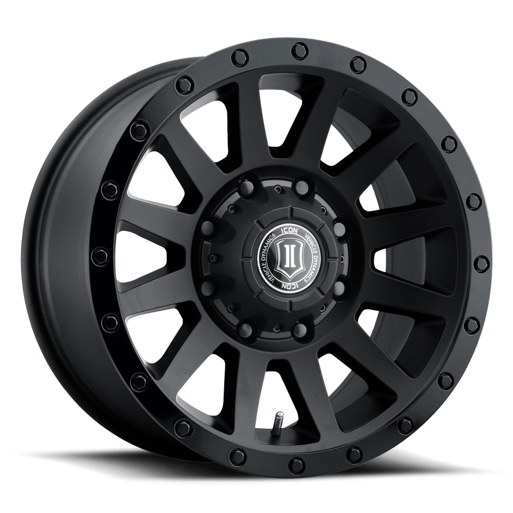 ICON Alloys Compression HD, Double Black, 18 x 9 / 8 x 6.5, 12mm Offset, 5.5" Backspace