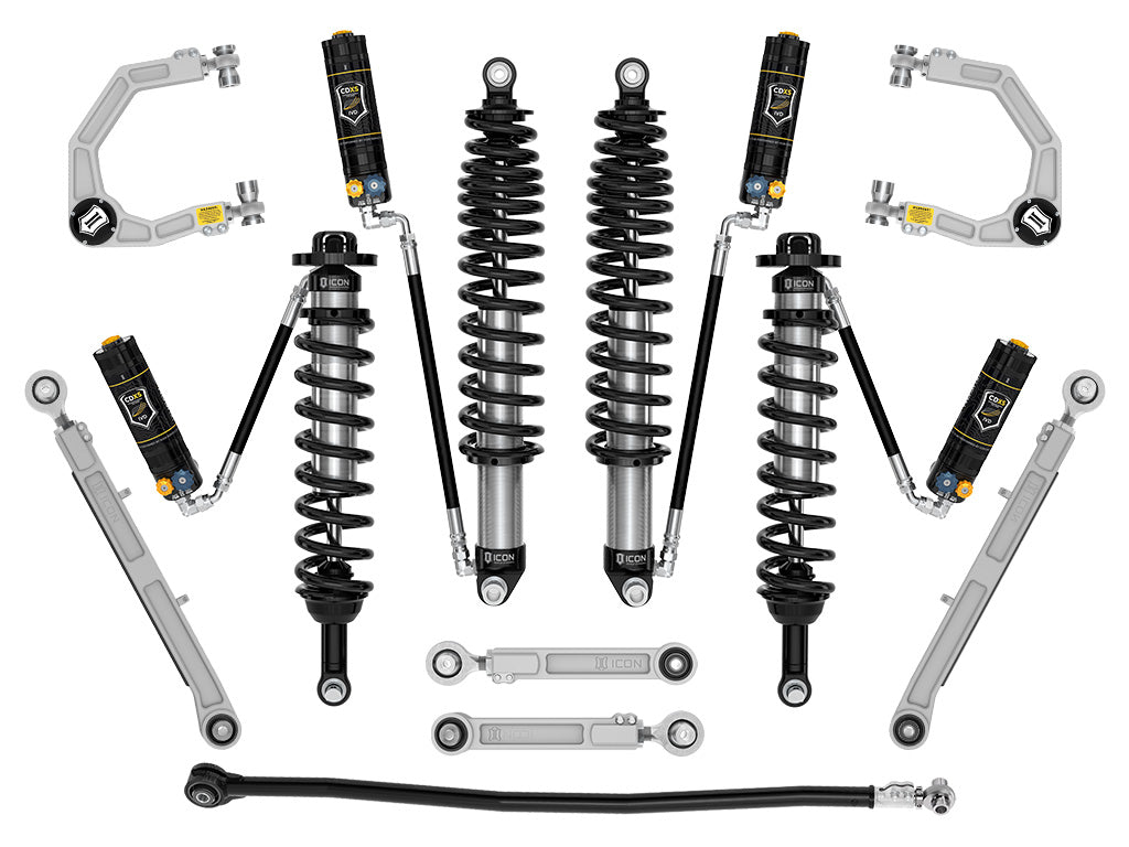 ICON 2021-2026 Ford Bronco, Non-Sasquatch, 3-4" Lift, Stage 7 Suspension System, CDXS, Billet, Heavy Rate Rear Springs