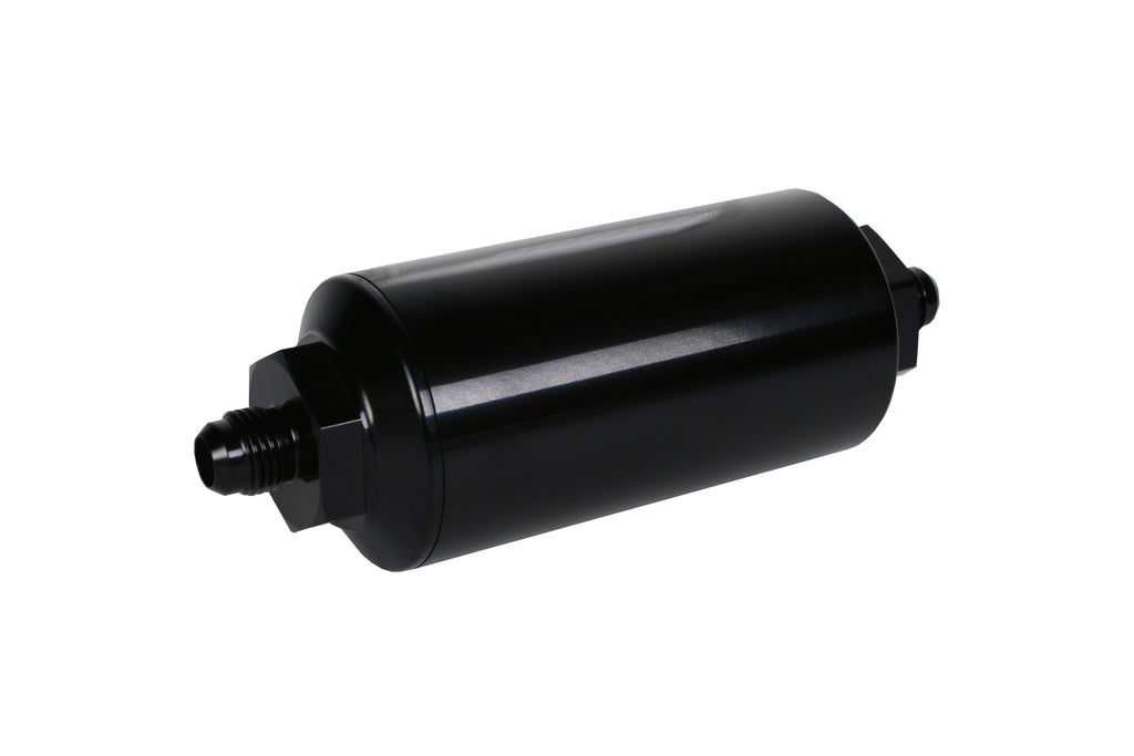 100 Micron Black Fuel Filter with Male AN-06 Ports & Stainless Mesh Element