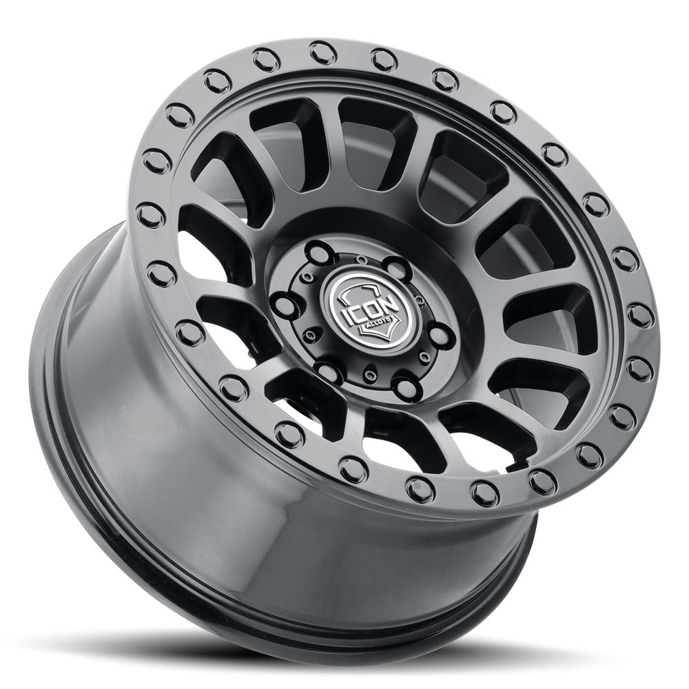 ICON Alloys Hulse, Double Black, 18 x 9 / 8 x 170, 6mm Offset, 5.25" Backspace