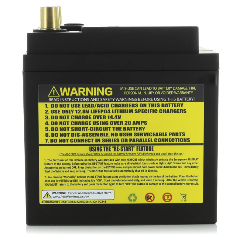 Antigravity AG-26-RS Lightweight UTV Battery, side view