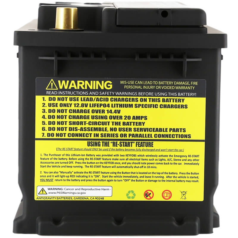 Antigravity AG-T6-RS Lightweight Car Battery, side view