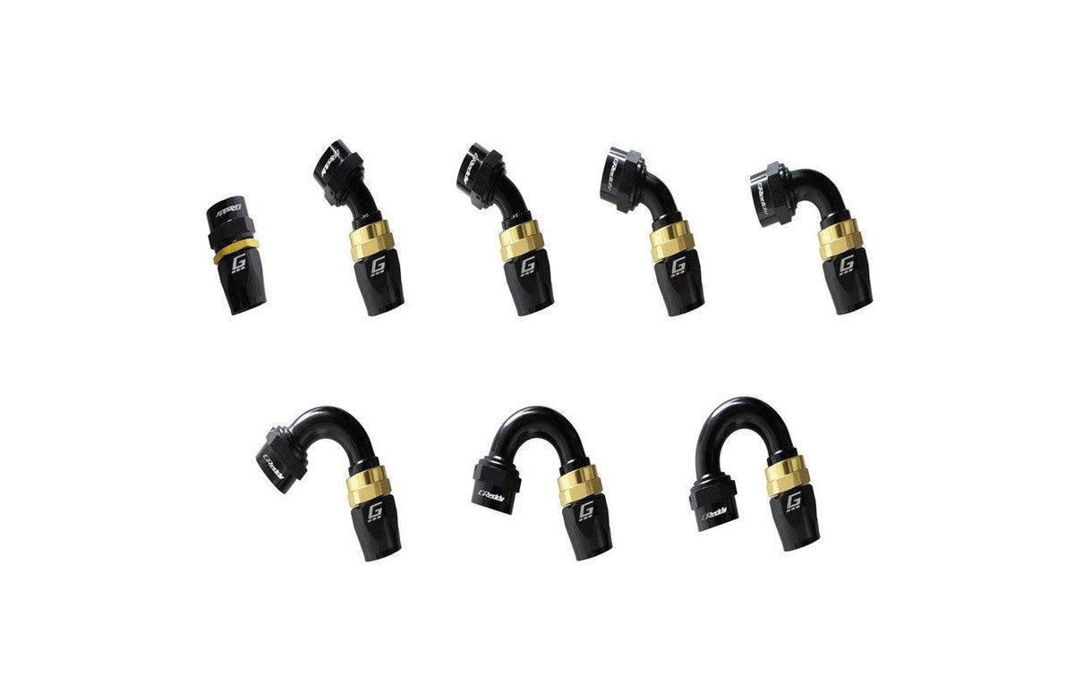 GReddy -04 AN Swivel Hose End(s) - Black / Gold anodized