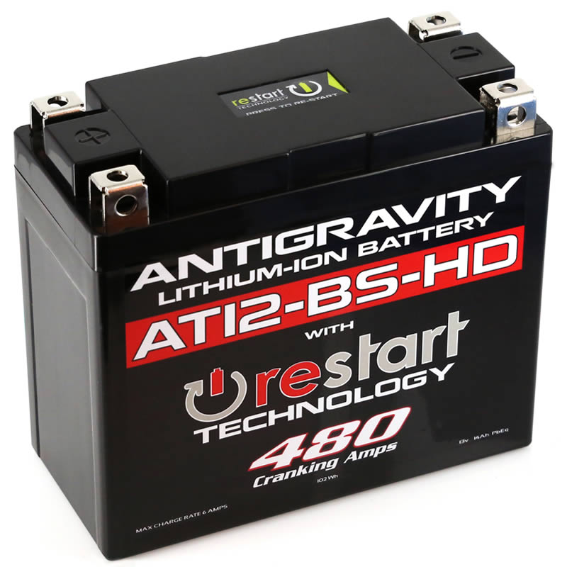AT12BS-HD-RS Lithium Motorsports Battery with RE-START