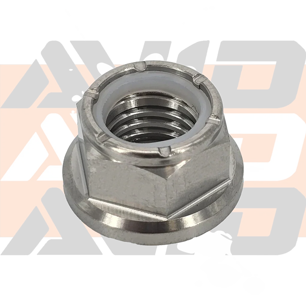 Titanium 6 Point Flange Nylon Lock Nut, M12 x 1.5 | AVID Racing