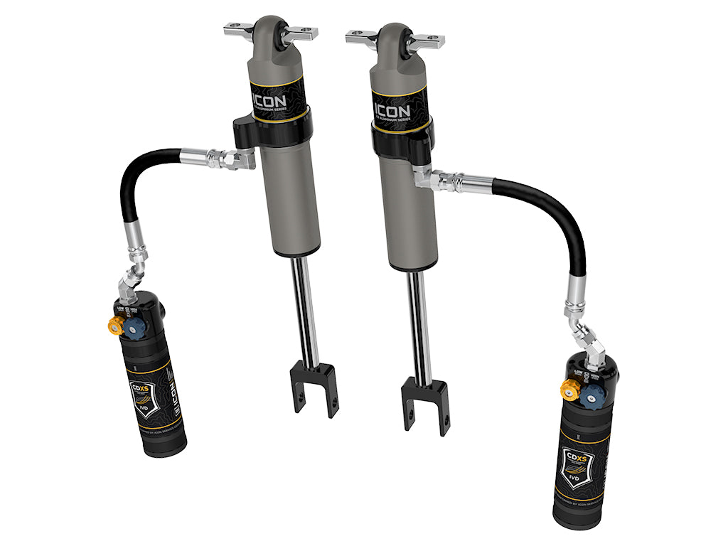 ICON 2011-2026 Chevrolet Silverado/GMC Sierra 2500/3500 HD, 0-3.5” Lift, Front, V.S. 2.5 Aluminum Series Shock Absorbers, Remote Reservoir w/ CDXS, Pair