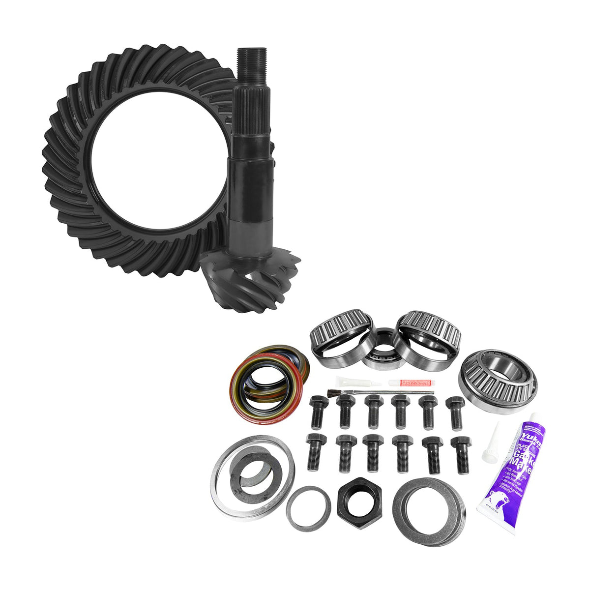 11.25" Dana 80 3.73 Rear Ring & Pinion, Install Kit, 4.375" OD Head Bearing